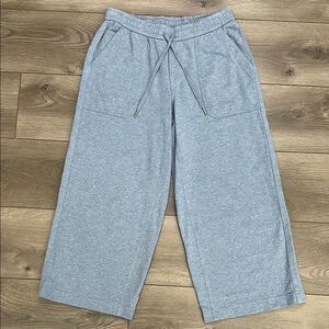 Athleta Farallon Blue Heathered‎ Mid Rise Wide Leg Crop Size 6